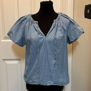 J Crew Chambray Blue Women's Top Small